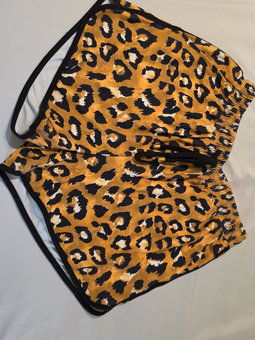 Daisy Rae High Waist Leopard Print Women’s Shorts in Orange, Black, White - Picture 1 of 4